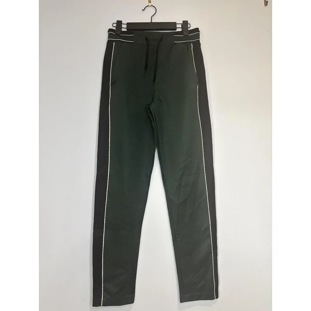 The Kooples Pants Mens 2XS Green Knit Track Joggers Side Stripe Portugal